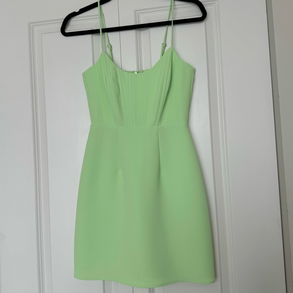 NWT Gianni Bini Corset Mini Dress Size 0 Pear / Lime